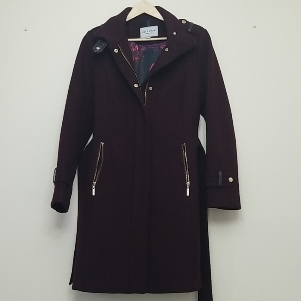 Cole Haan Wool Blend Trench Coat Size 4